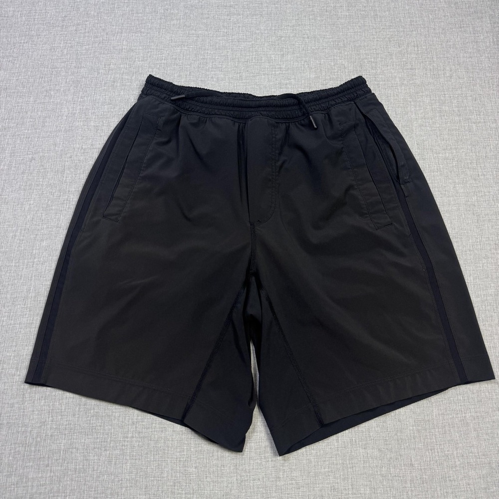 Lululemon Performance 8" Lined Gym Shorts Mens Medium Black Athletic Drawstring